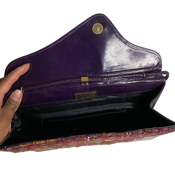 Stuart Weitzman Vintage Plum Tweed Handbag - Picture 4 of 5